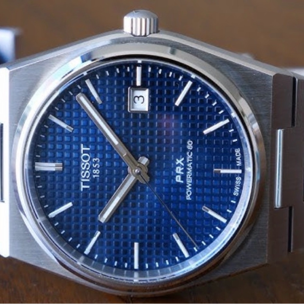 Tissot PRX Blue Dial with Silver Accents